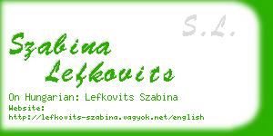 szabina lefkovits business card